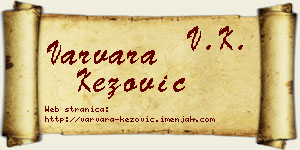 Varvara Kezović vizit kartica